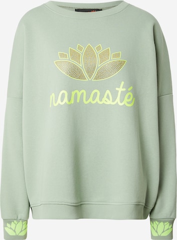 miss goodlifeSweater majica 'Namaste' - zelena boja: prednji dio