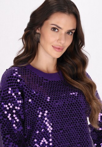 Pullover di faina in lilla