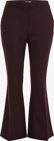 évasé Pantalon à plis WE Fashion en marron : devant