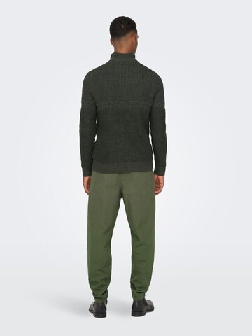 Only & Sons Regular Pleat-front trousers 'Dew' in Green