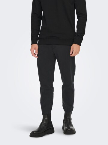 Only & Sons Regular Chino Pants 'AVI' in Black: front