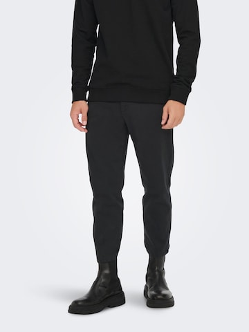 Only & Sons Regular Chino trousers 'AVI' in Black: front