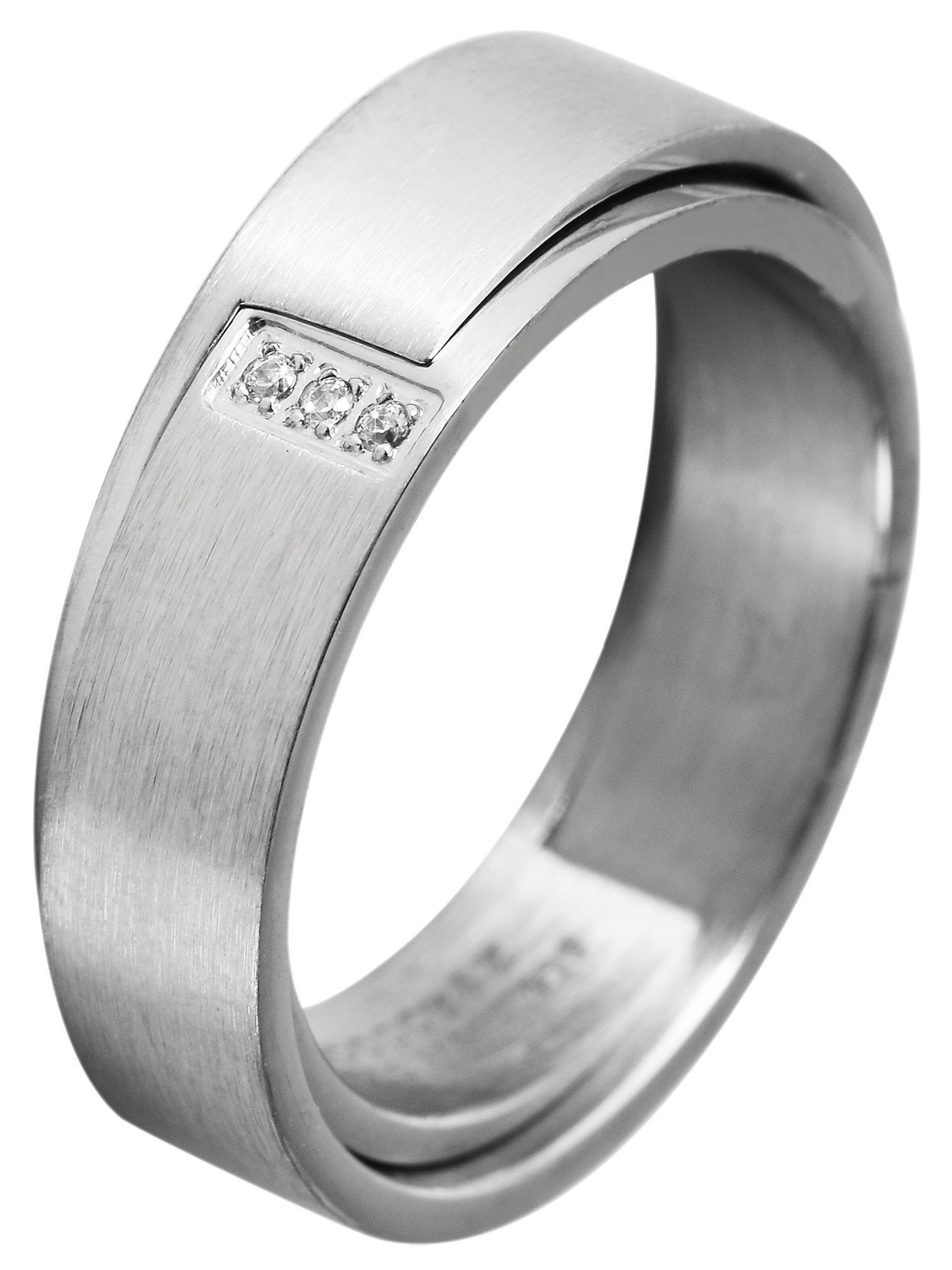 Akzent Ring 'Alluring Way, silberfarbig, langlebig' in Silber: Vorderseite