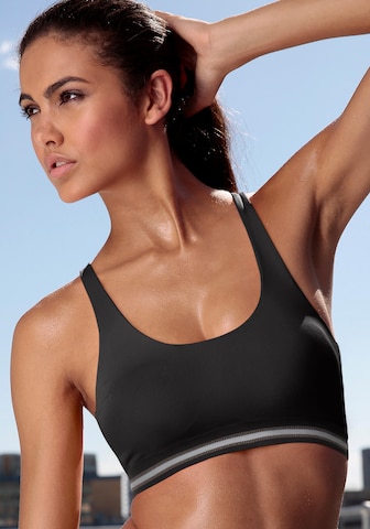 LASCANA ACTIVE - Bustier Sujetador deportivo en negro: frente