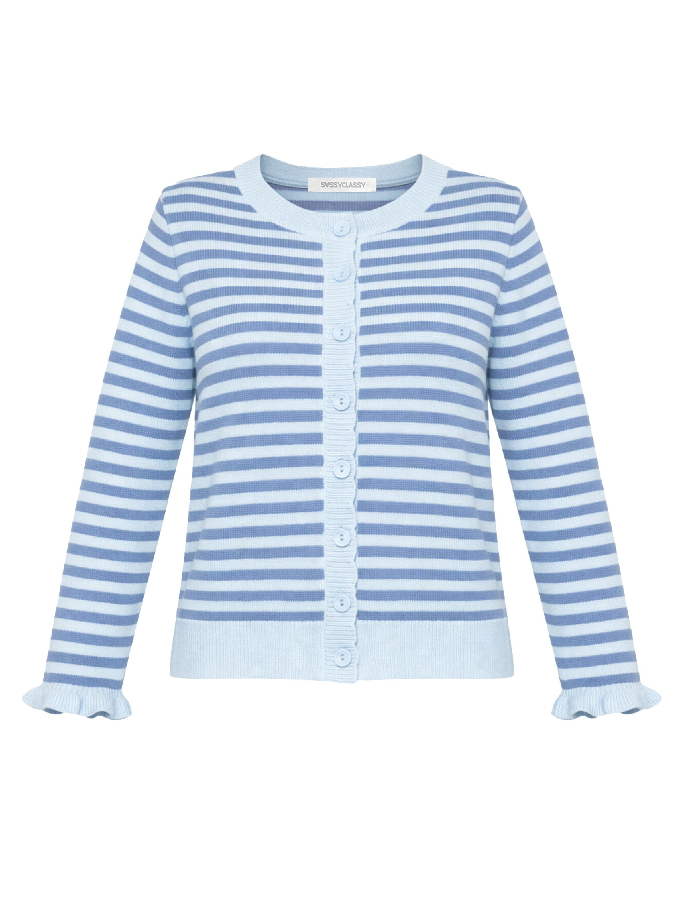 SASSYCLASSY Knit cardigan in Blue: front