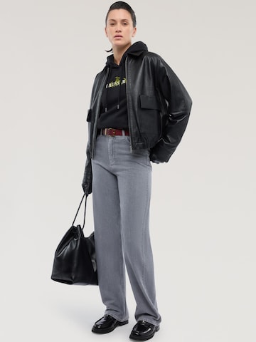 Trussardi Wide leg Jeans in Grijs: voorkant