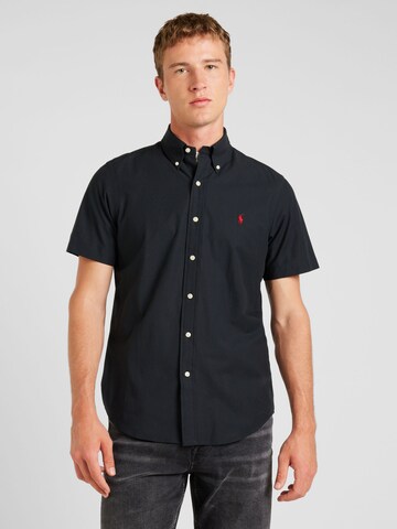Polo Ralph Lauren Regular fit Πουκάμισο σε μαύρο: μπροστά