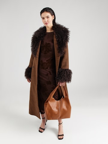 Gina Tricot - Vestido de festa 'Burnout' em castanho