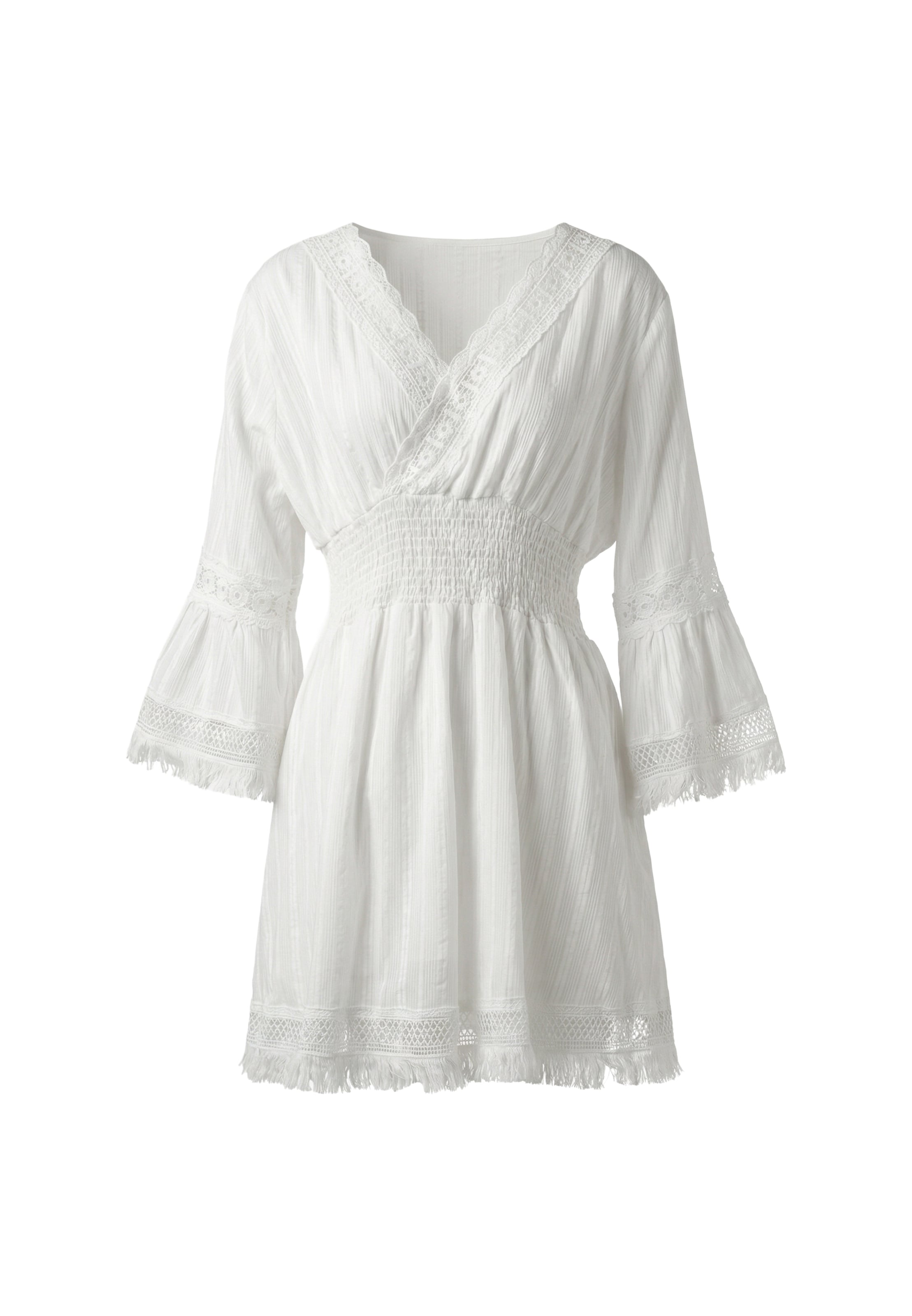 IZIA - Vestido 'Boho' en blanco: frente
