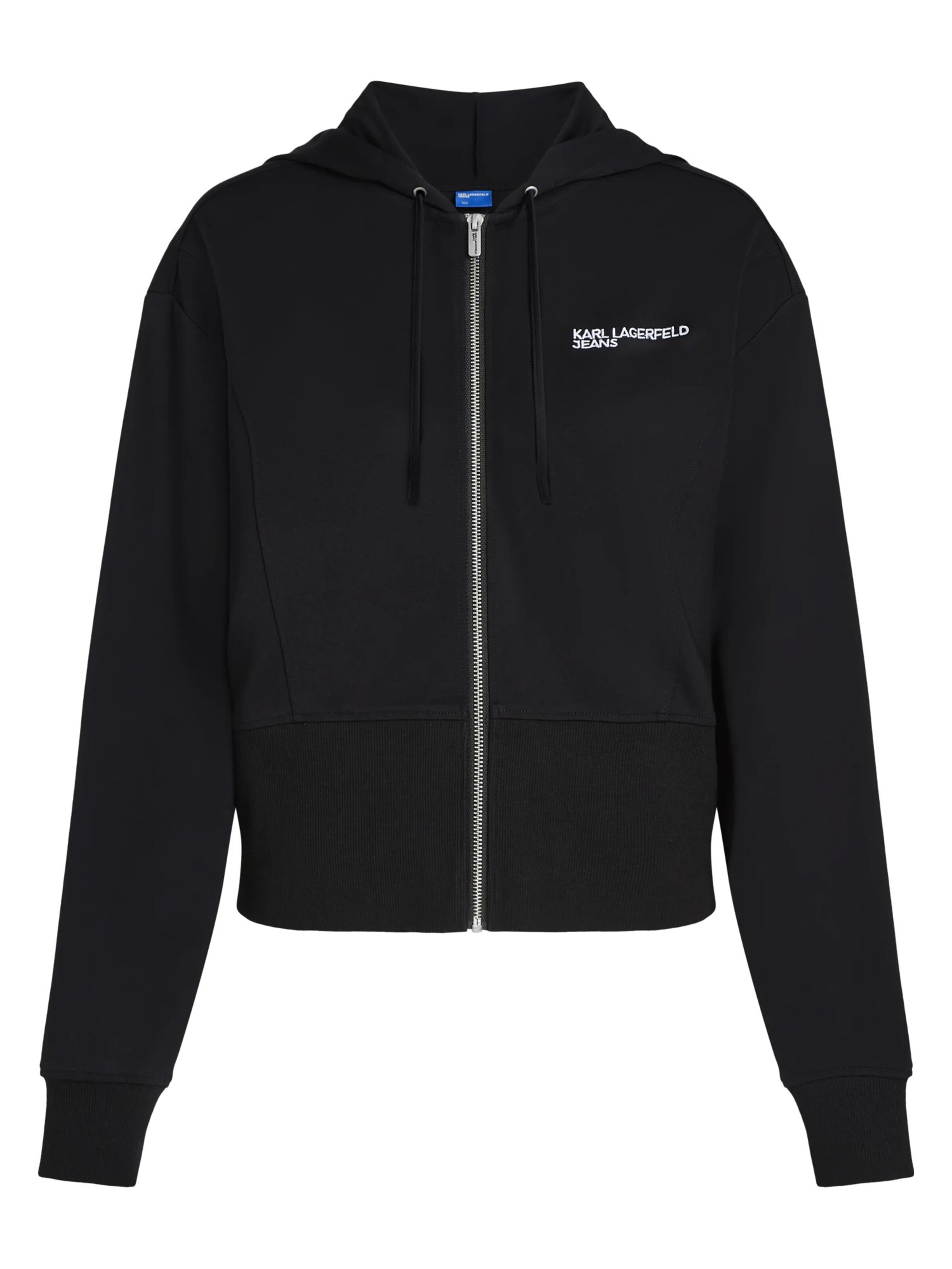 KARL LAGERFELD JEANS Sweatjacke 'Milano' in Schwarz: Vorderseite