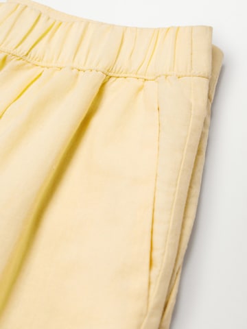 MANGO Wide leg Pleat-Front Pants 'Wave' in Yellow