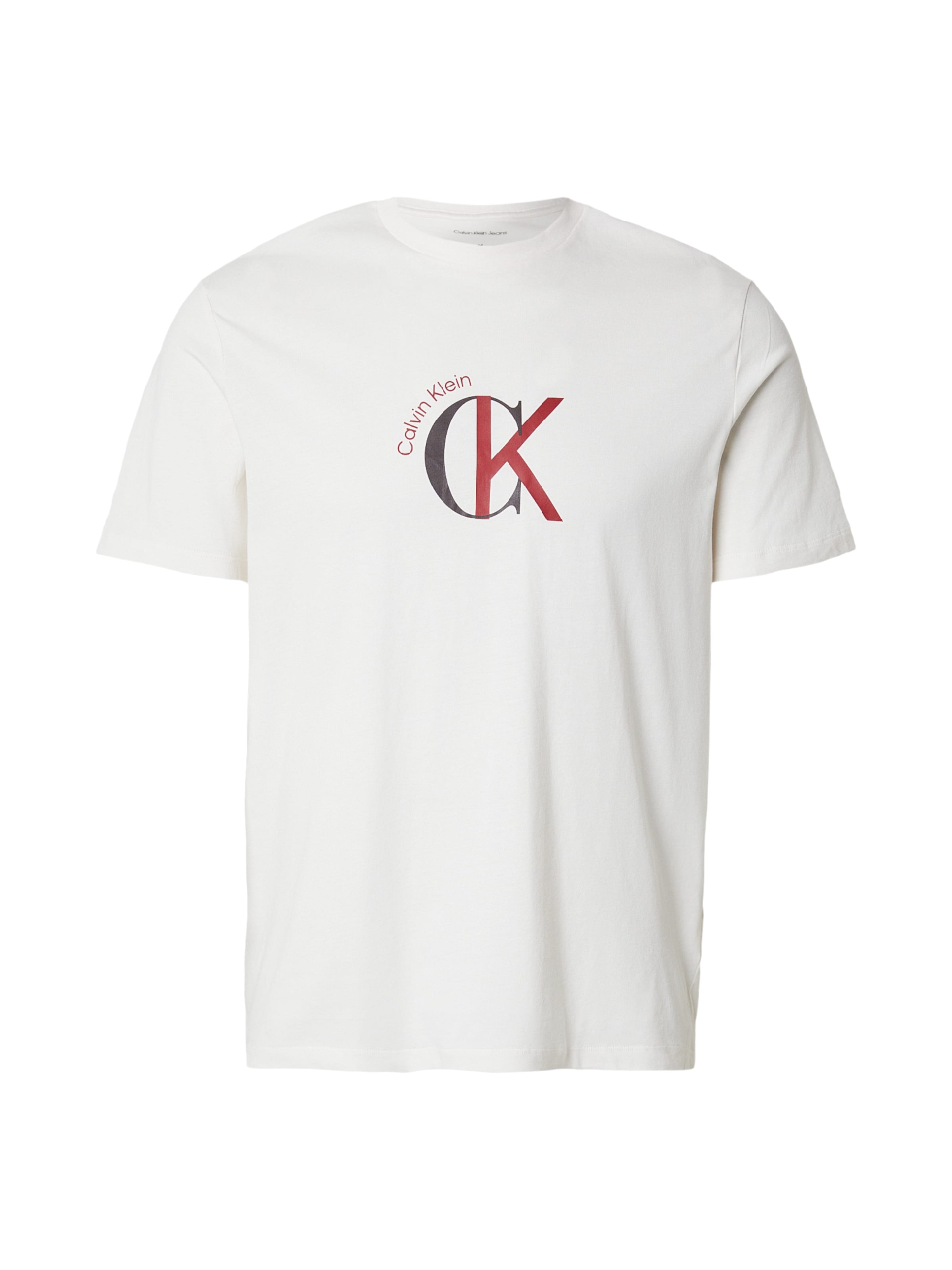 Tricou Calvin Klein Jeans pe roșu / negru / alb, Vizualizare produs