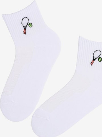Chaussettes 'TENNIS athletic socks' Sokisahtel en blanc : devant