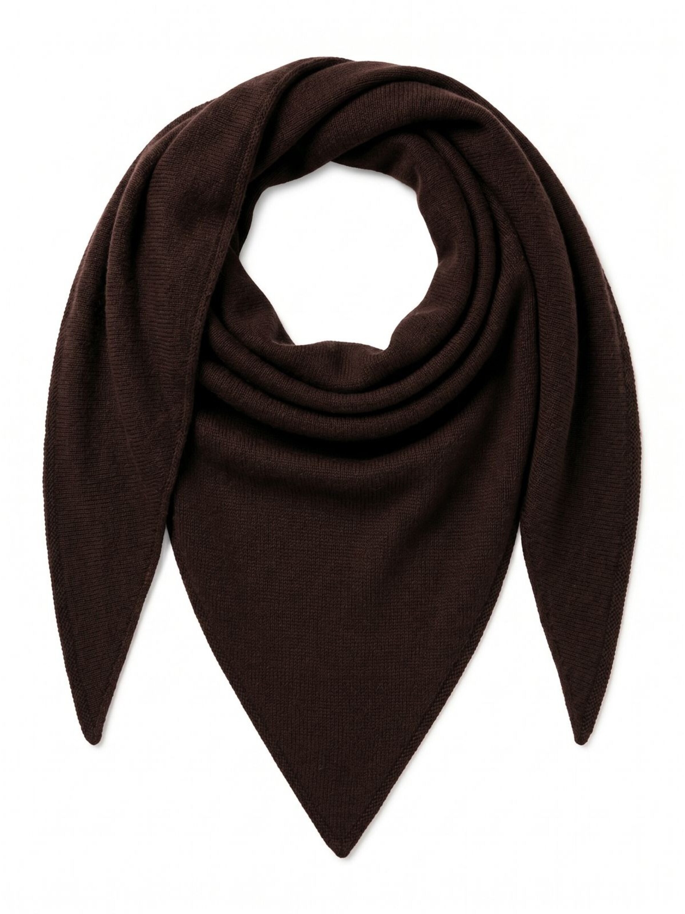 styleBREAKER Wrap 'Leichtes Strick Dreieckstuch Woll-Anteil' in One size in Mocha, Item view