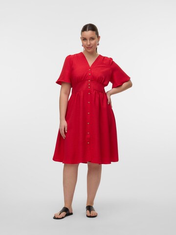 Vero Moda Curve Jurk 'VMCMelaney' in Rood