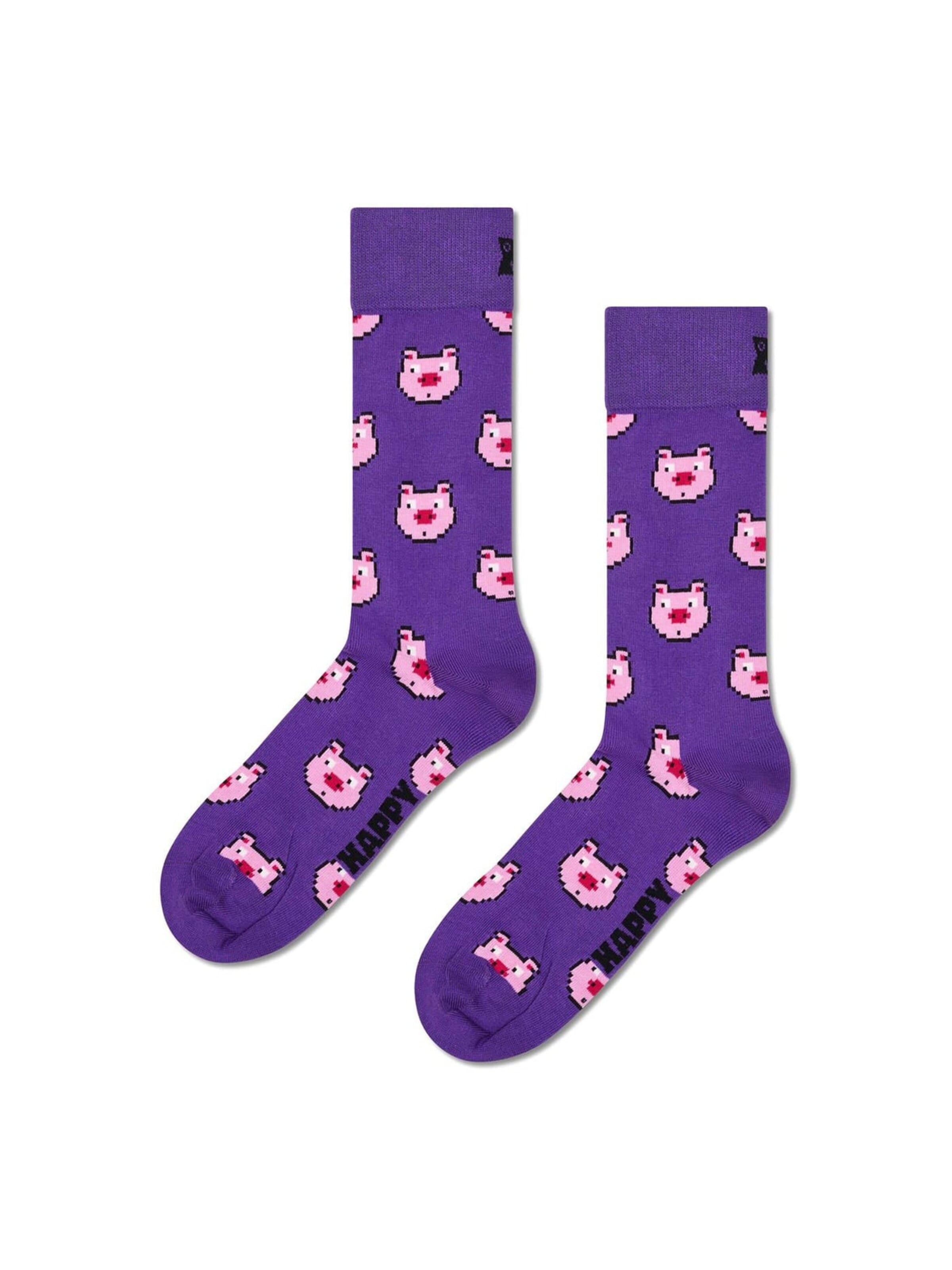 Happy Socks Chaussettes 'Pig Sock' en 36-40 en violet, Vue avec produit