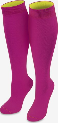 Chaussettes montantes normani en rose : devant