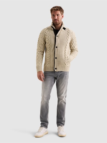 PME Legend Kofta 'Woolblend cardigan with cable pattern' i beige