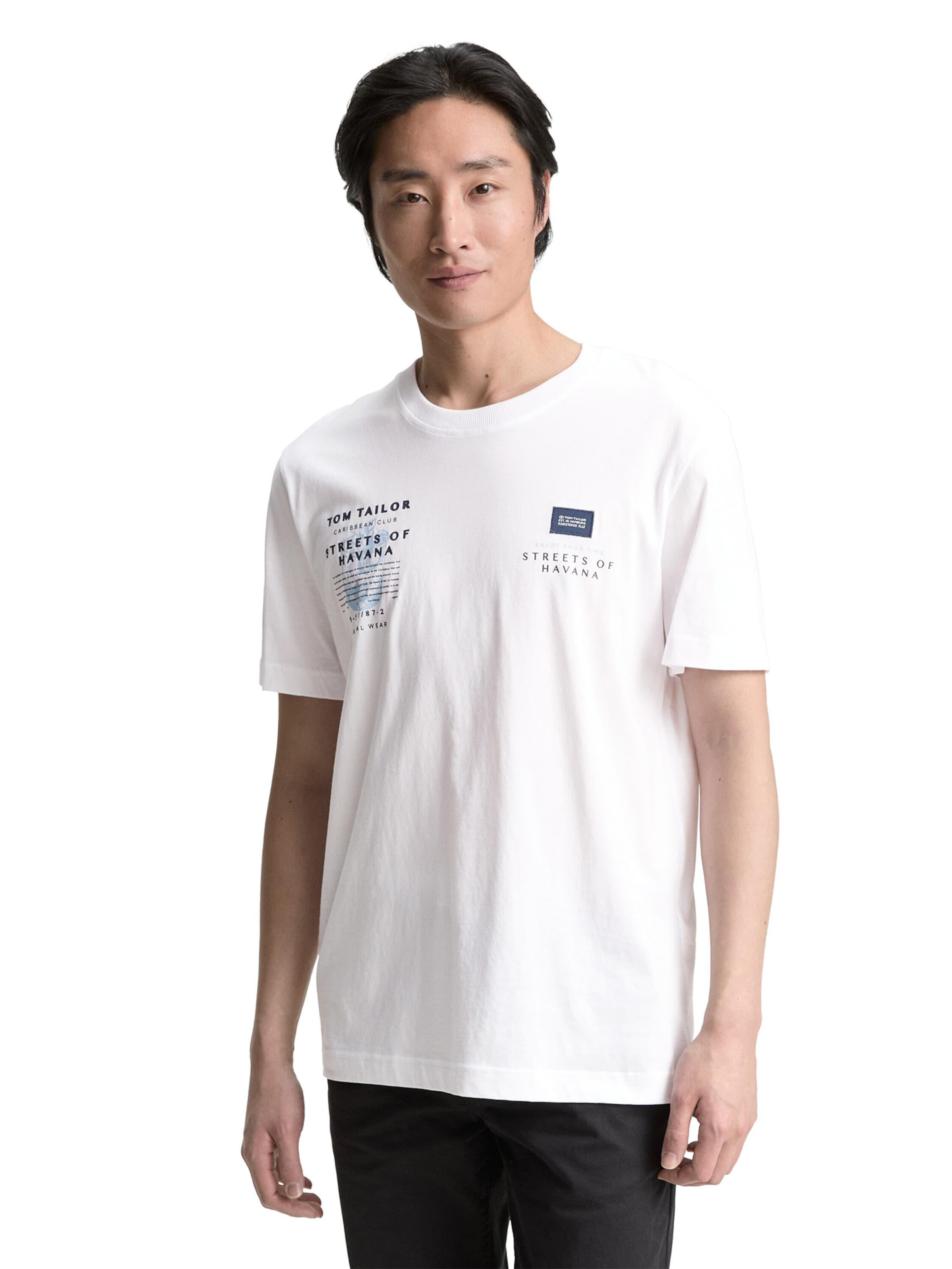 T-Shirt TOM TAILOR en blanc : devant