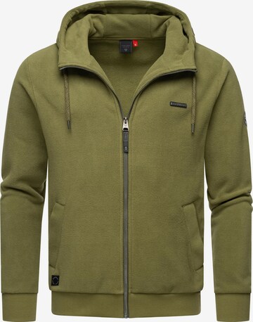 Ragwear Zip-Up Hoodie 'Natte' in Green: front