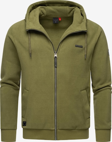 Ragwear - Sudadera con cremallera 'Natte' en verde: frente