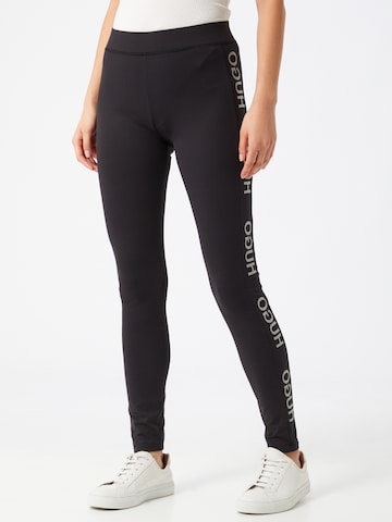 HUGO Red Skinny Leggings 'Neflective' in Black: front