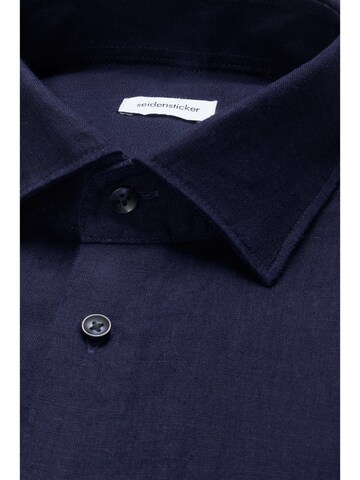 Coupe slim Chemise business 'Smart Linen' SEIDENSTICKER en bleu