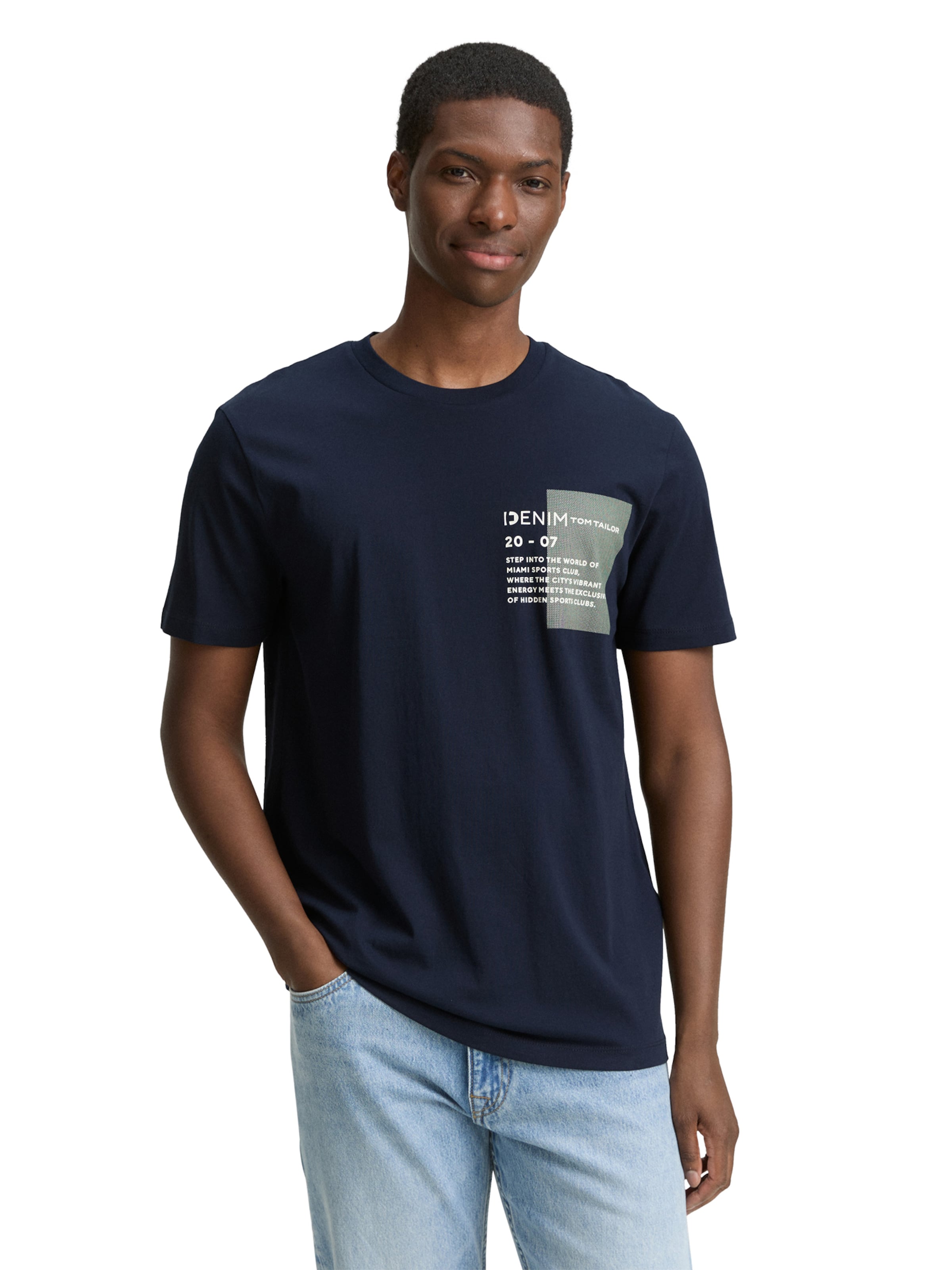 TOM TAILOR DENIM Футболка в Синий: спереди