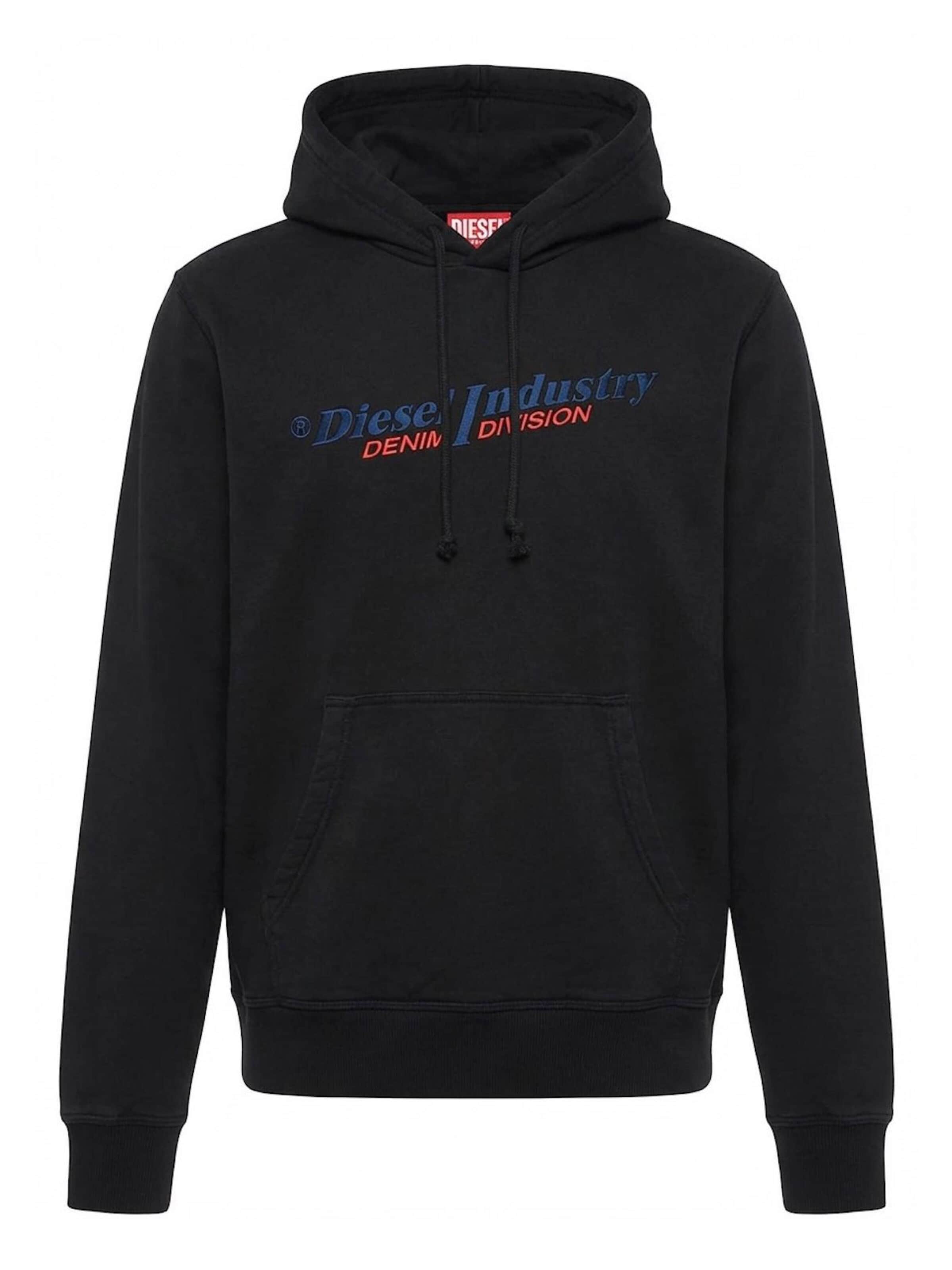DIESEL - Sweatshirt 'S-GINN-HOOD NEW INDUSTRIES' em preto: frente