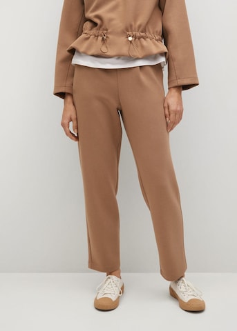 Regular Pantalon à pince 'Papier' MANGO en marron : devant