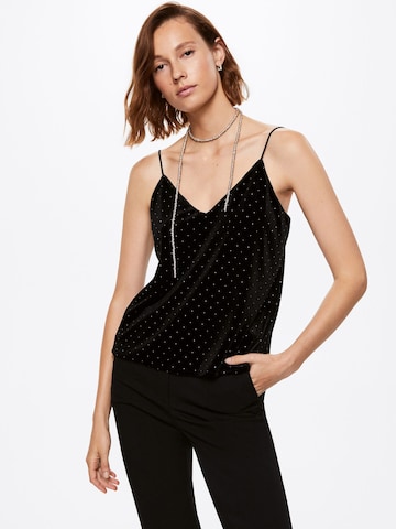 MANGO Top 'TACHA' in Black: front