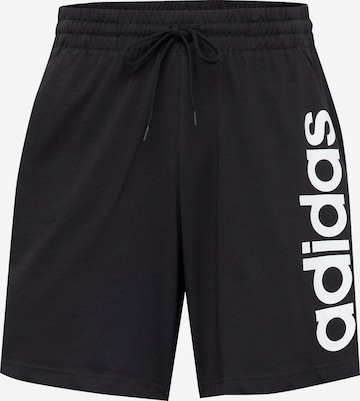 ADIDAS SPORTSWEAR Regular Workout Pants 'Aeroready Essentials Linear Logo' in Black: front