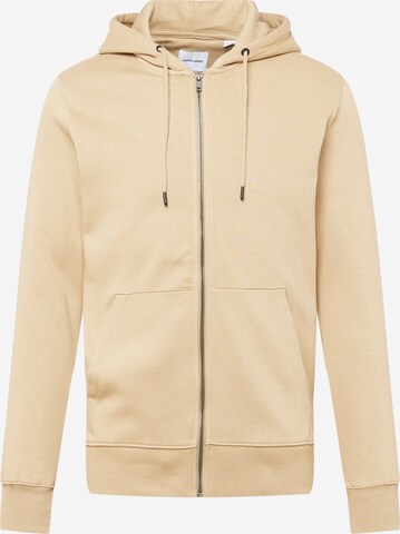 JACK & JONES Sweatjacke 'Star' in Beige: predná strana