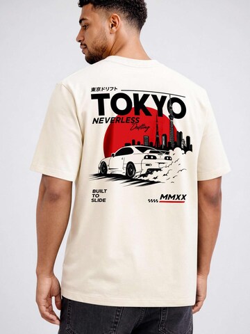 Neverless Shirt 'Tokyo Drift' in Beige