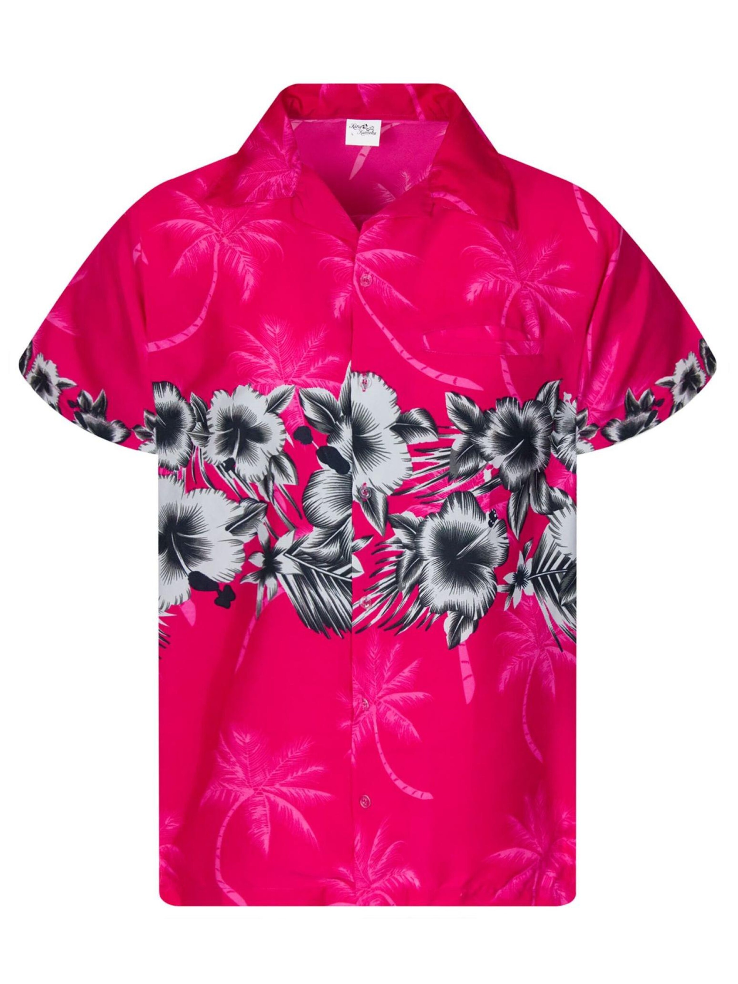 King Kameha Bluse 'Flower Chest'‌‌‌ in Pink: Vorderseite
