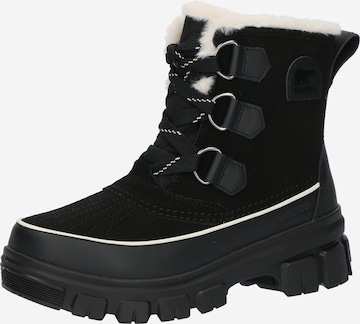 Stivaletto stringato 'TORINO' di SOREL in nero: frontale