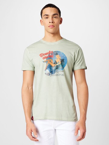 ALPHA INDUSTRIES T-Shirt in Grün: Vorderseite