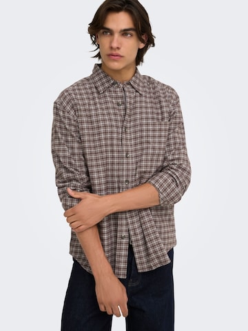 Comfort fit Camicia 'ONSGUDMUND' di Only & Sons in marrone: frontale