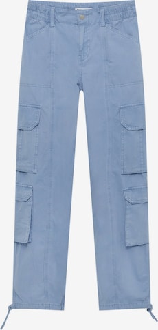 Wide leg Pantaloni eleganți de la Pull&Bear pe albastru: față