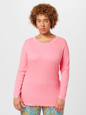 Fransa Curve T-shirt i rosa: framsida