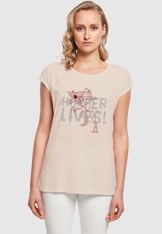 ABSOLUTE CULT Shirt 'Stranger Things - Hoppers Live' in Beige: front