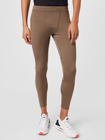 4F Skinny Workout Pants in Brown: front