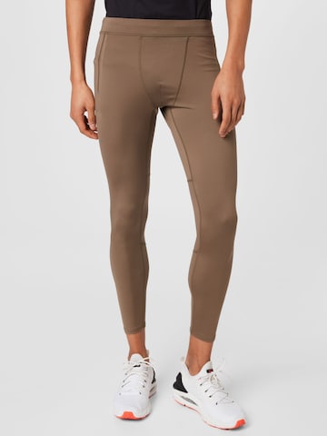 Skinny Pantalon de sport 4F en marron : devant