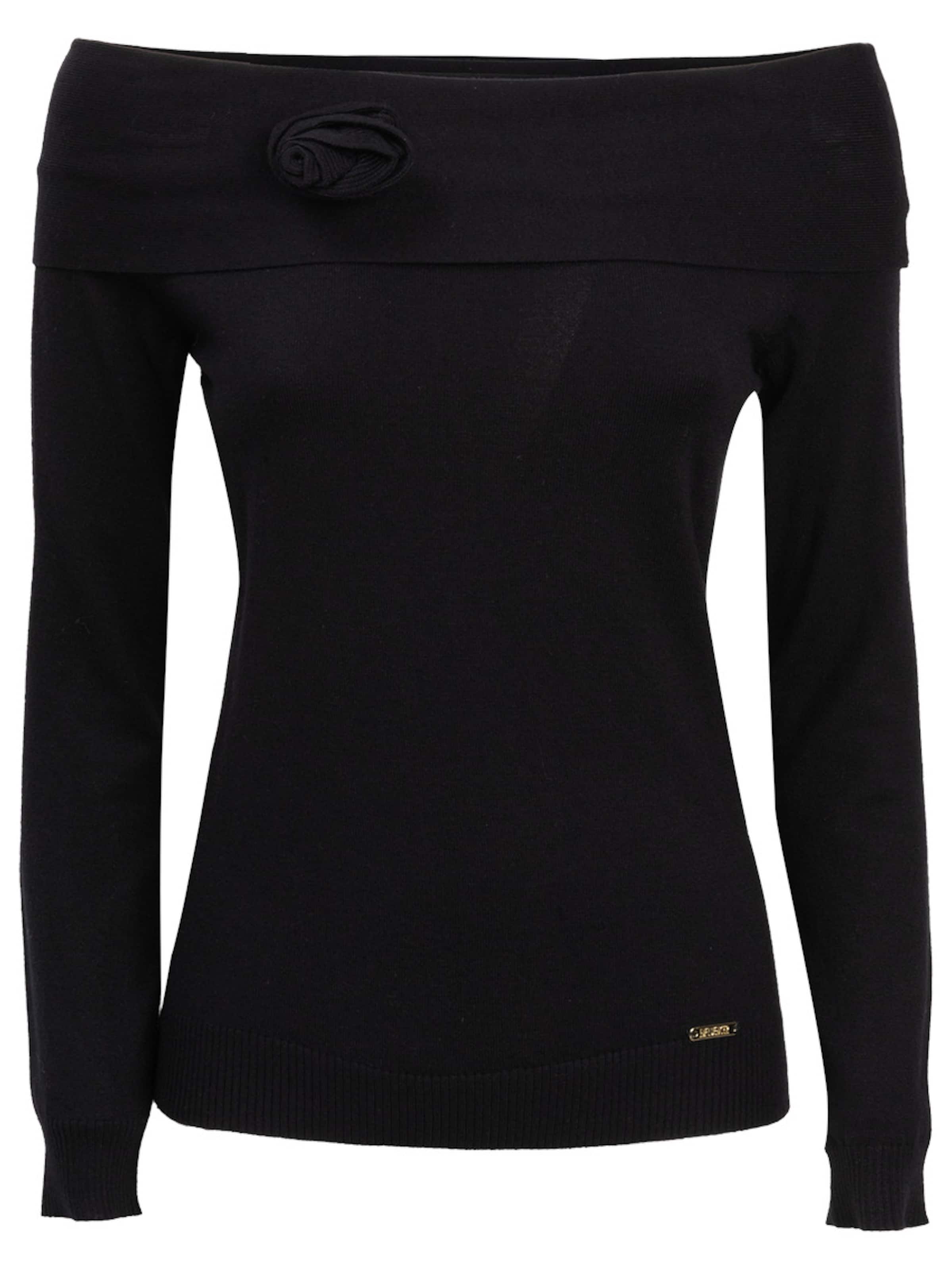 Influencer Pullover in Schwarz: Vorderseite