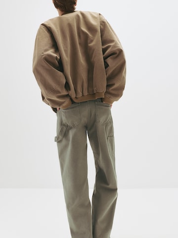 Pull&Bear Ohlapna forma Kavbojke | zelena barva