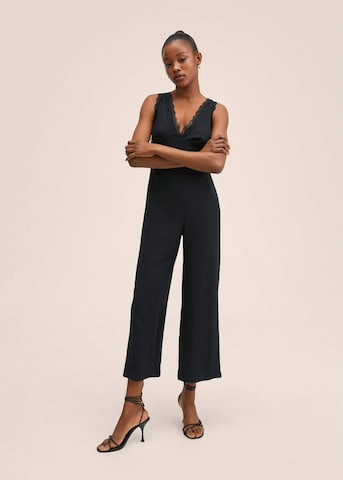 MANGO Jumpsuit in Zwart: voorkant