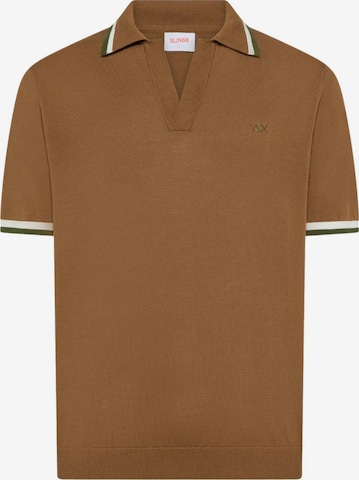 T-shirt 'SUN68 POLO SWEATER STRIPES DETAILS S/S POLO' SUN68 en marron : devant