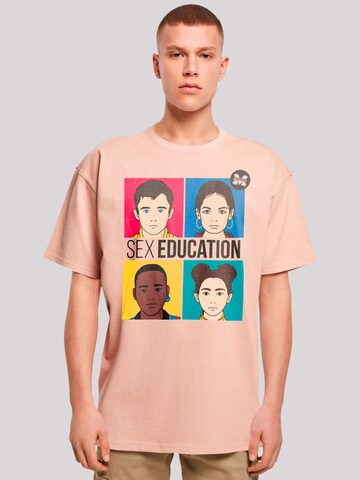 T-Shirt 'Sex Education Teen Illustrated Netflix TV Series' F4NT4STIC en beige : devant