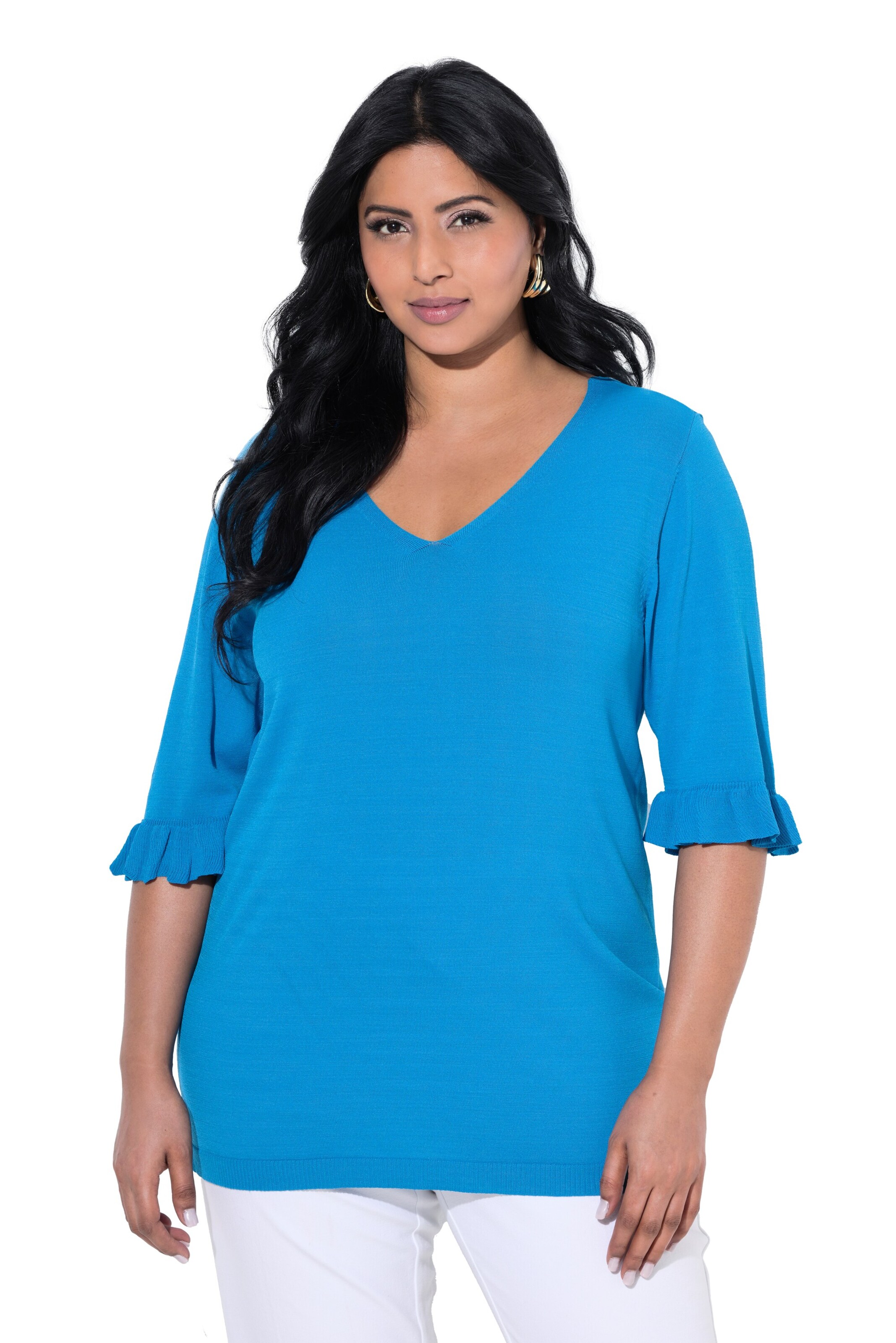 Ulla Popken Trui in Blauw: voorkant