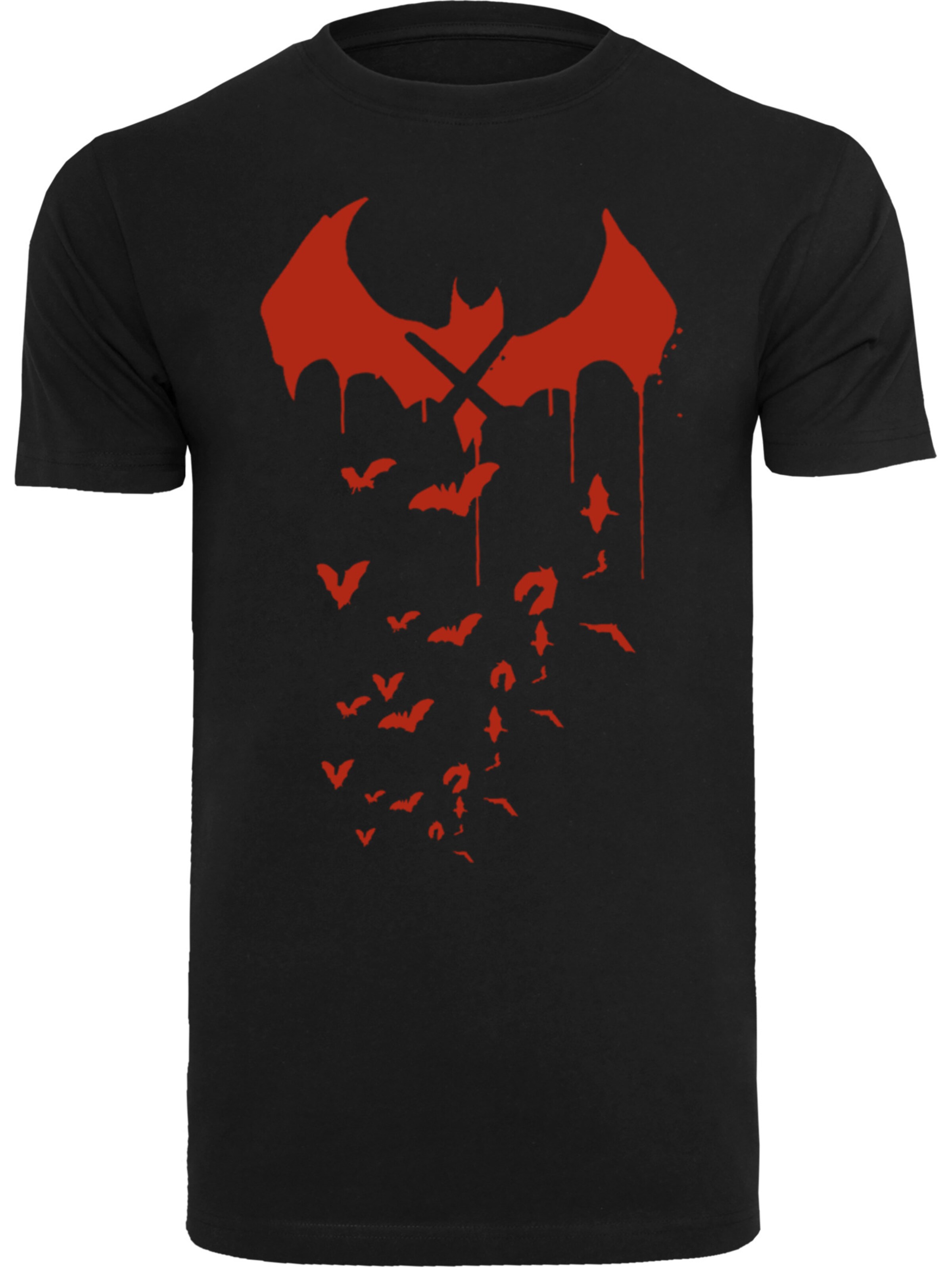 F4NT4STIC Shirt 'DC Comics Batman Arkham Knight Bats X Drip' in Black: front